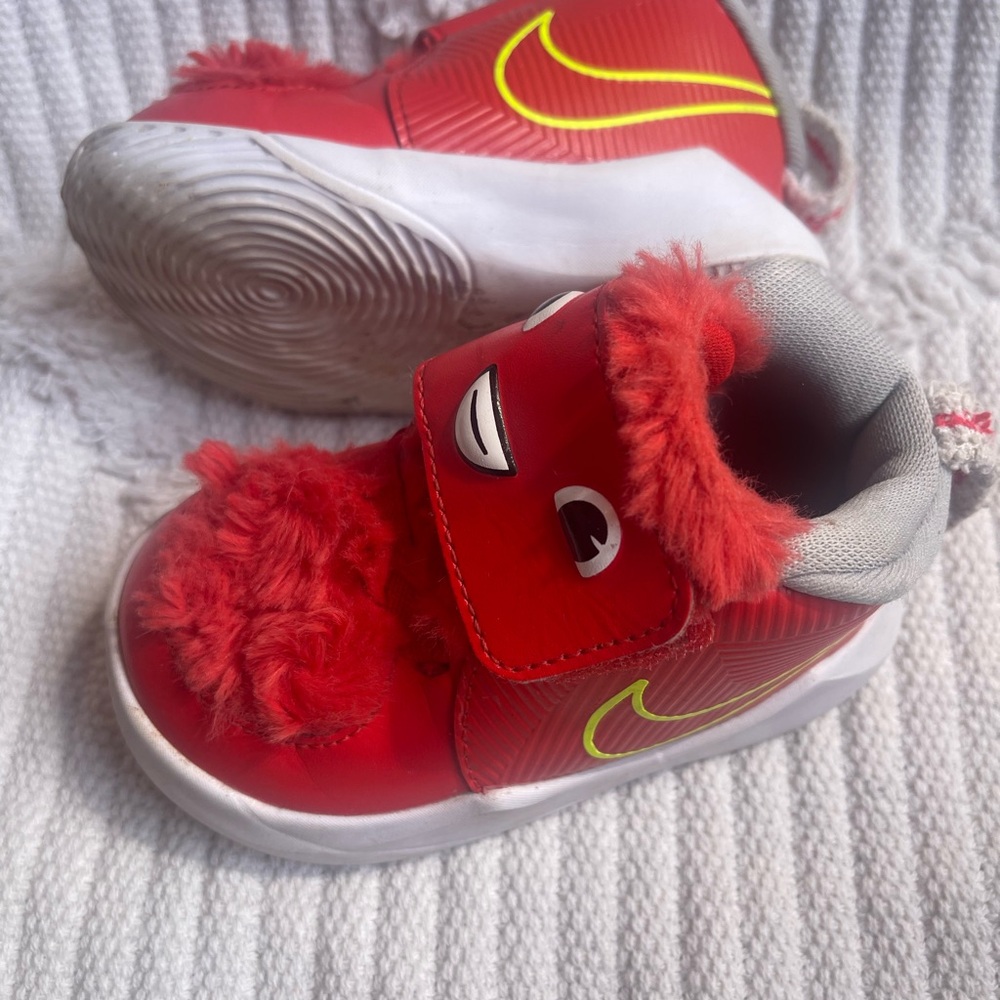 Nike Red Kids Sneakers with Fun Face Design - Picture 2 of 4
